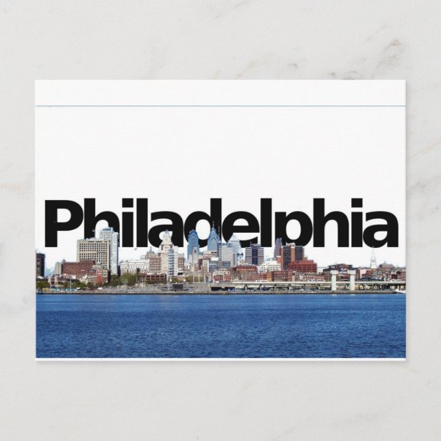 Carte Postale Philadelphie Skyline avec Philadelphie dans le cie (Devant)