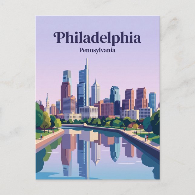 Carte Postale Philadelphie Skyline États-Unis (Devant)