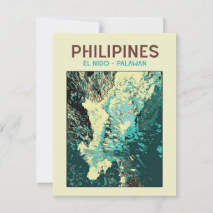 Carte Postale Philippines, bateaux dans le merveilleux El Nido,