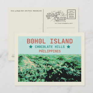 Carte Postale Philippines, Collines de chocolat sur l'île de Boh