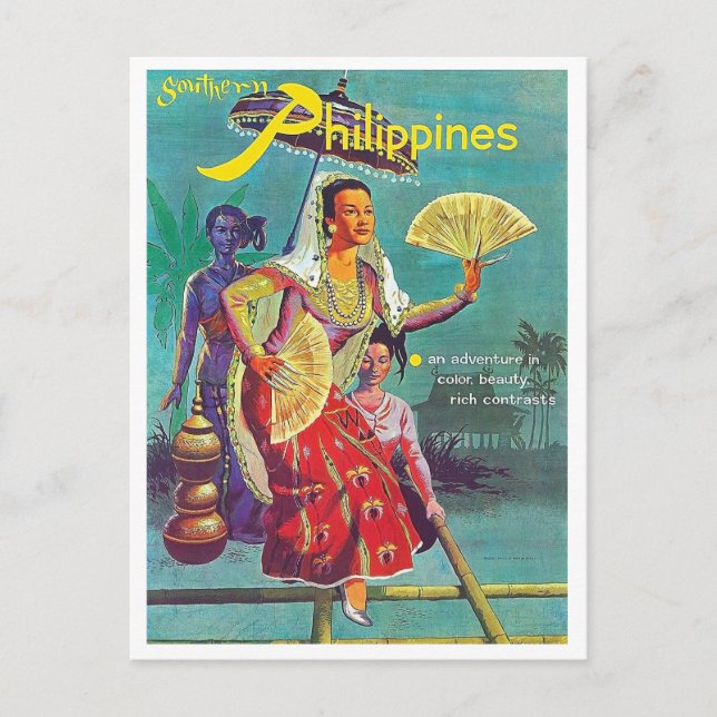 Carte Postale Philippines, femmes en costumes traditionnels (Devant)