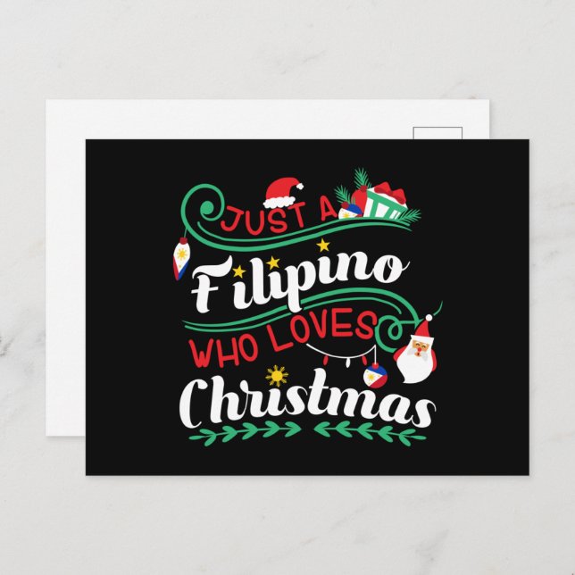 Carte Postale Philippines - Les Philippins qui aiment Noël (Devant / Derrière)