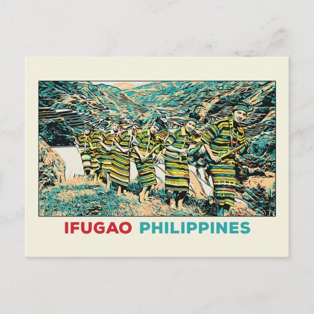 Carte Postale Philippines, peuple Ifugao Cordillera Centre (Devant)