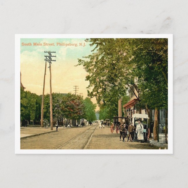 Carte Postale Phillispburg NJ S Main St 1910 (Devant)