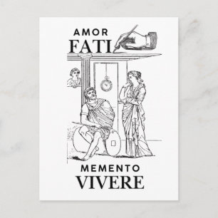 Carte Postale Philosophie Amor Fati en Art Linéaire