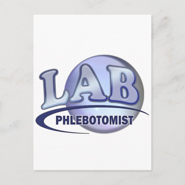 Carte Postale PHLEBOTOMISTE Fun Blue LOGO (Devant)