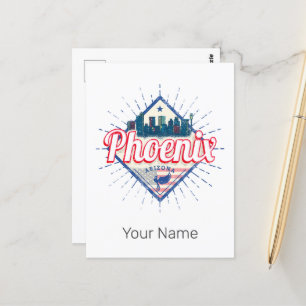 Carte Postale Phoenix Arizona États-Unis Skyline Vintage USA