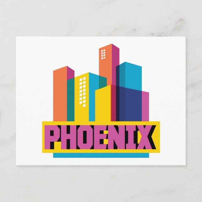 Carte Postale Phoenix, Arizona | Neon Skyline (Devant)