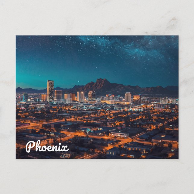 Carte Postale Phoenix Arizona Skyline Night Sky (Devant)