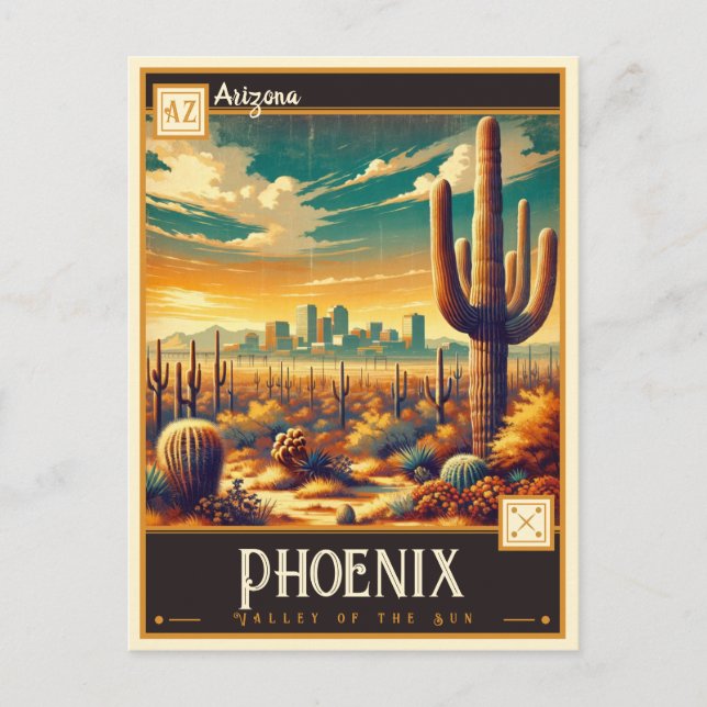 Carte Postale Phoenix, Arizona | VINTAGE (Devant)