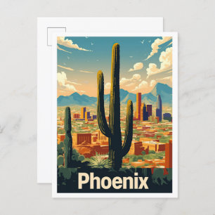 Carte Postale Phoenix Arizona Vintage voyage d'art américain