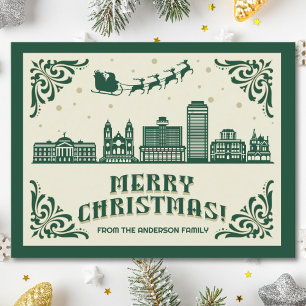 Carte postale Phoenix, AZ Skyline Christmas Holida