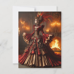 Carte Postale Phoenix Fire Queen Steampunk Victorian Industrial