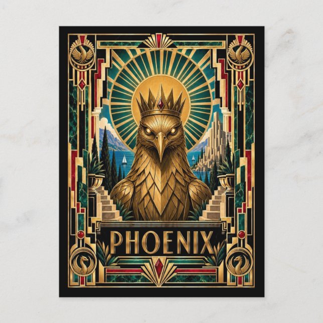 Carte Postale Phoenix, mythe Art Déco (Devant)