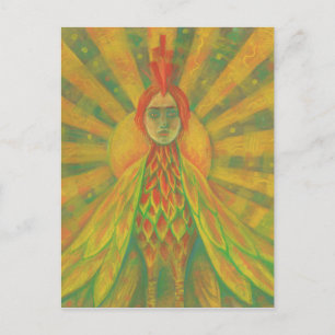 Carte Postale Phoenix Sun Bird Femme Déesse Imaginaire Surréalis