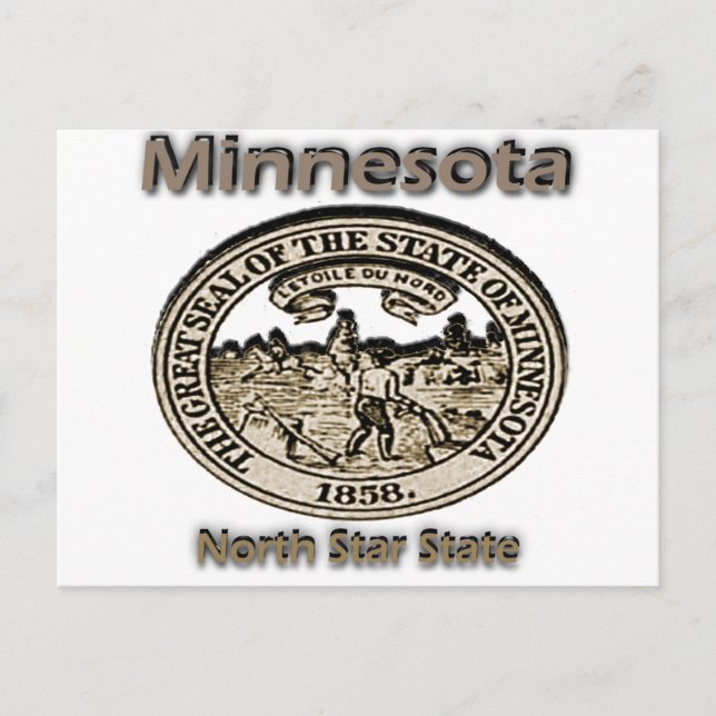 Carte Postale Phoque d'État du Minnesota North Star (Devant)