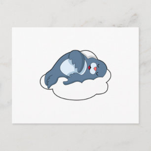Carte Postale Phoque endormi sur un nuage