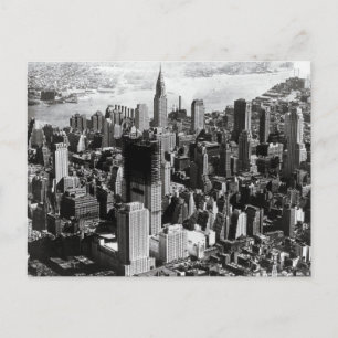 Carte Postale Photo aérienne Manhattan noir & blanc