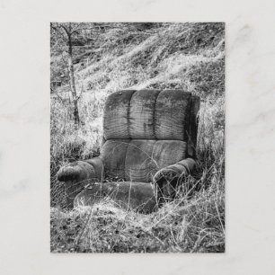Carte Postale Photo ancienne chaise en noir et blanc