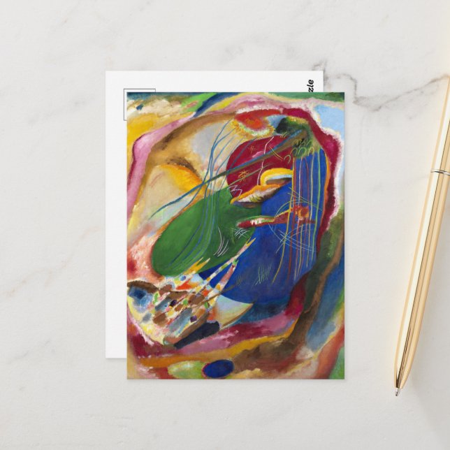 Carte Postale Photo avec trois points, No.196 par Kandinsky (Devant/Arrière en situation)
