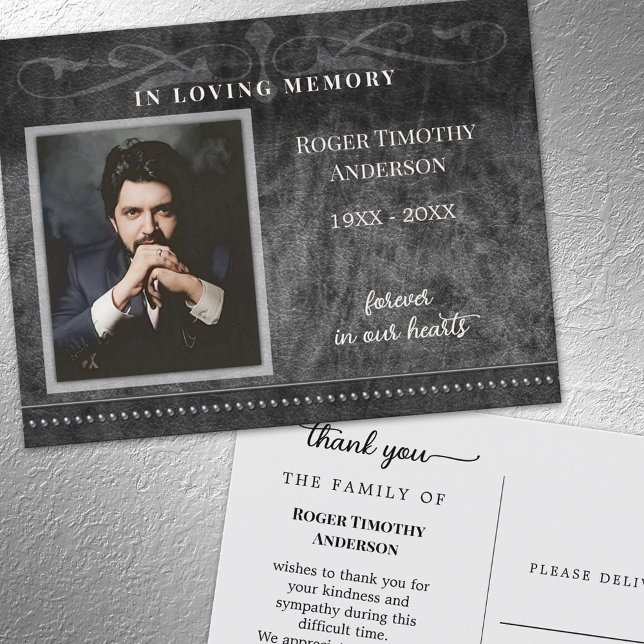 Carte Postale Photo Black Grey En Merci Mémoire Amour (Créateur téléchargé)