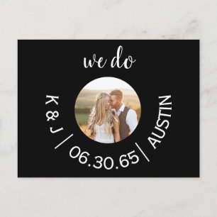 Carte Postale Photo Black We Do Wedding Enregistrer la date