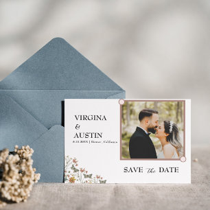 Carte postale Photo blanche Save The Date