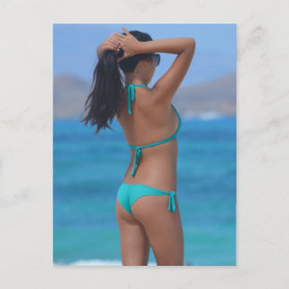 Carte Postale Photo Blue Bikini Girl