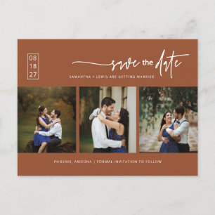 Carte Postale Photo Boho en terre cuite moderne QR Code Enregist