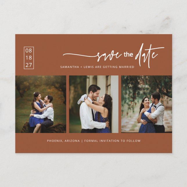 Carte Postale Photo Boho en terre cuite moderne QR Code Enregist (Devant)