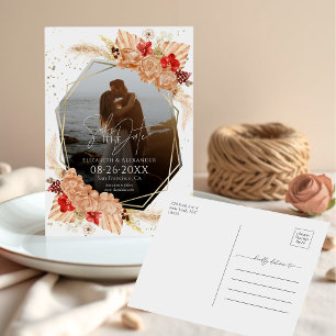 Carte Postale Photo Boho   Mariage en terre cuite Enregistrer la