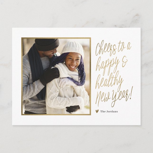 Carte postale photo Bonne Année Heureuse et Sain (Devant)