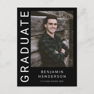 Carte Postale Photo Boy moderne 2023 Faire-part de graduation