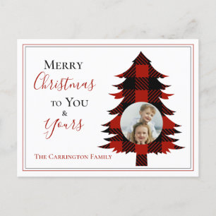 Carte Postale Photo Buffalo Check Christmas Tree