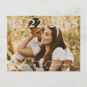 Carte Postale Photo Code QR Enregistrez la Date Mariage
