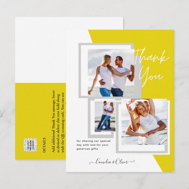 Carte Postale Photo Collage MERCI Mariage/bébé/diplômé/TOUT (Devant / Derrière)