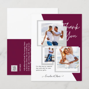Carte Postale Photo Collage MERCI Mariage/bébé/diplômé/TOUT
