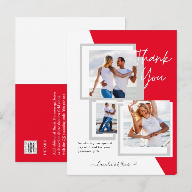 Carte Postale Photo Collage MERCI Mariage/bébé/diplômé/TOUT (Devant / Derrière)