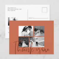 Photo Collage Terracotta Élégant Merci de mariage
