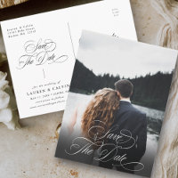 Photo d'annonce de date de mariage à la calligraph