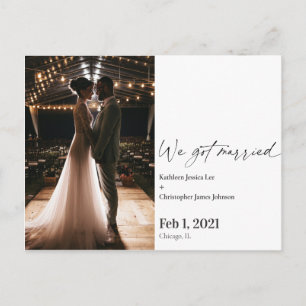 Carte Postale Photo d'annonce de mariage surprise moderne