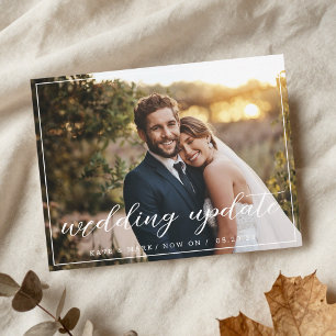 Carte Postale Photo d'annonce de mise à jour de mariage élégant