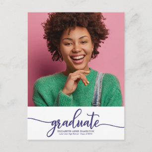 Carte postale photo d'annonce de remise de diplôme