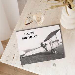 Carte Postale Photo d'avion vintage, Anniversaire d'aviation coo