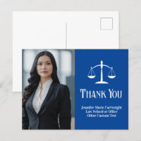 Photo d'avocat Balance de la Justice Bleu Merci
