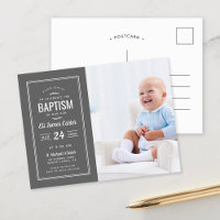 Photo de bébé gris moderne Baptême