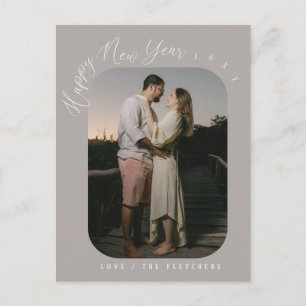 Carte Postale Photo de bonne année avec un script moderne pour l