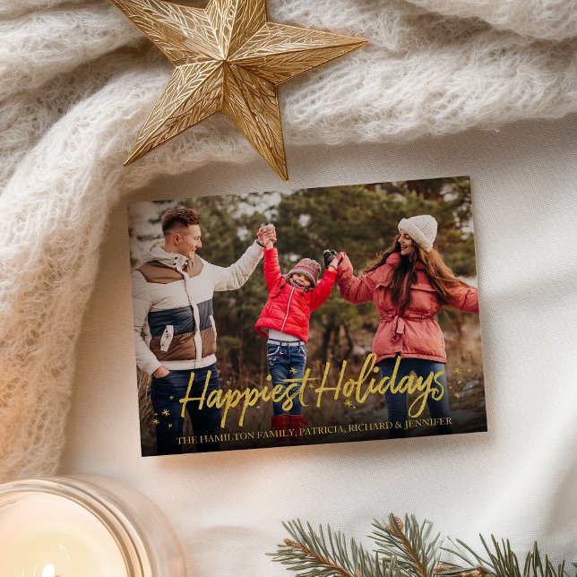 Carte Postale Photo de calligraphie dorée Joyeux Noël (Créateur téléchargé)