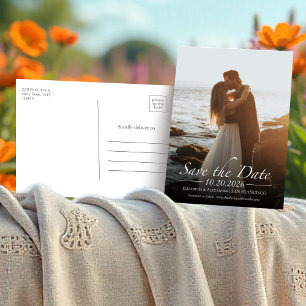 Carte Postale Photo de calligraphie noir et blanc Enregistrer la