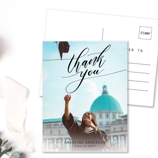 Carte Postale Photo de calligraphie Remerciement de diplôme vier (Créateur téléchargé)